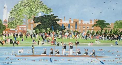 A procissão de barcos no Eton College